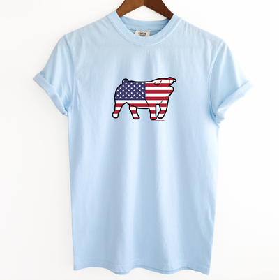 Patriotic Pig Down Ear ComfortWash/ComfortColor T-Shirt (S-4XL) - Multiple Colors!
