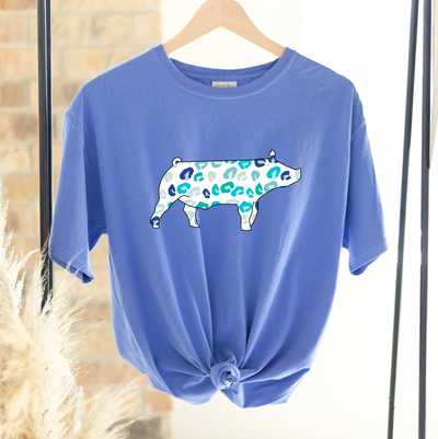 Turquoise Cheetah Pig ComfortWash/ComfortColor T-Shirt (S-4XL) - Multiple Colors!