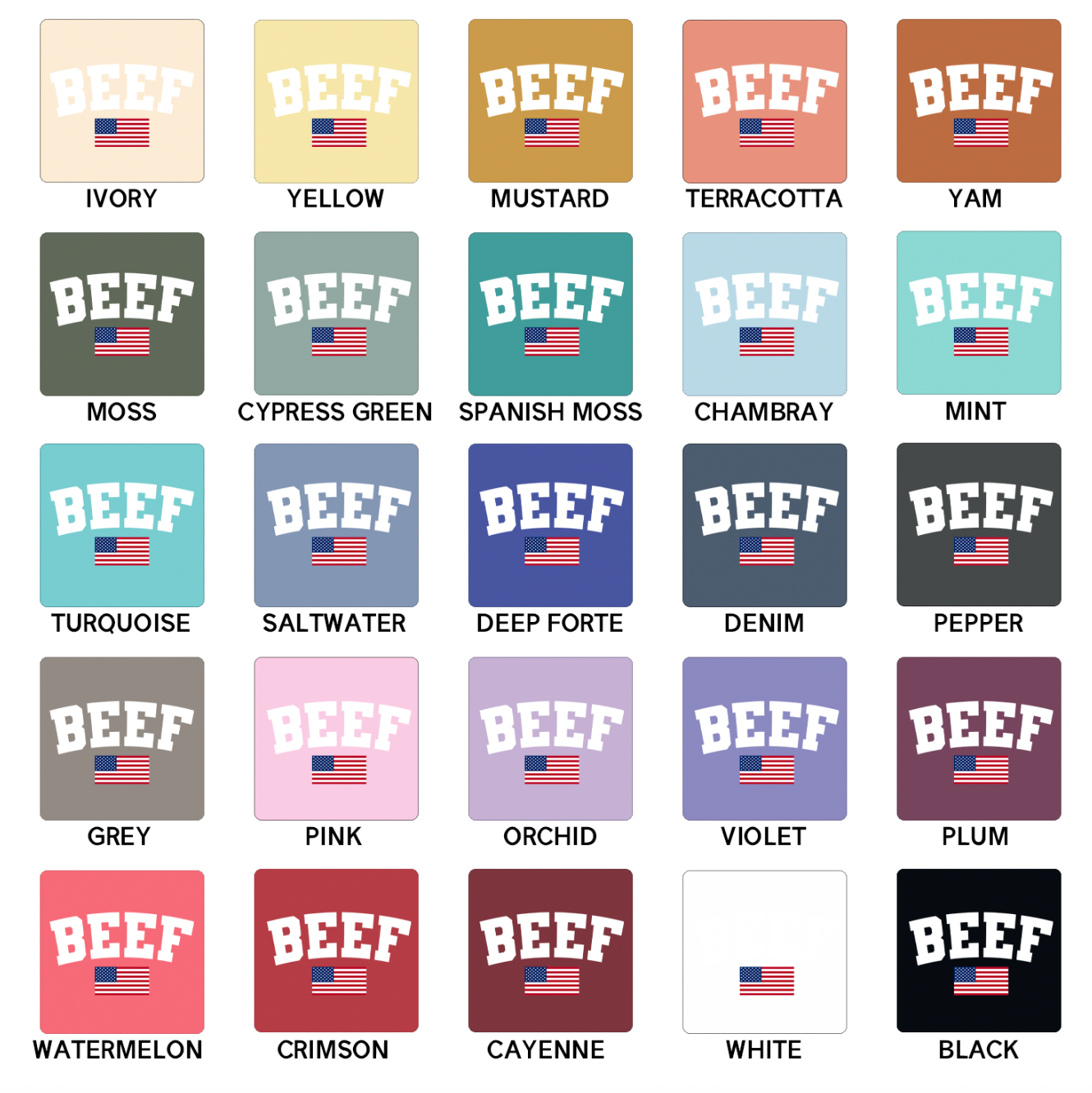 Beef Flag ComfortWash/ComfortColor T-Shirt (S-4XL) - Multiple Colors!