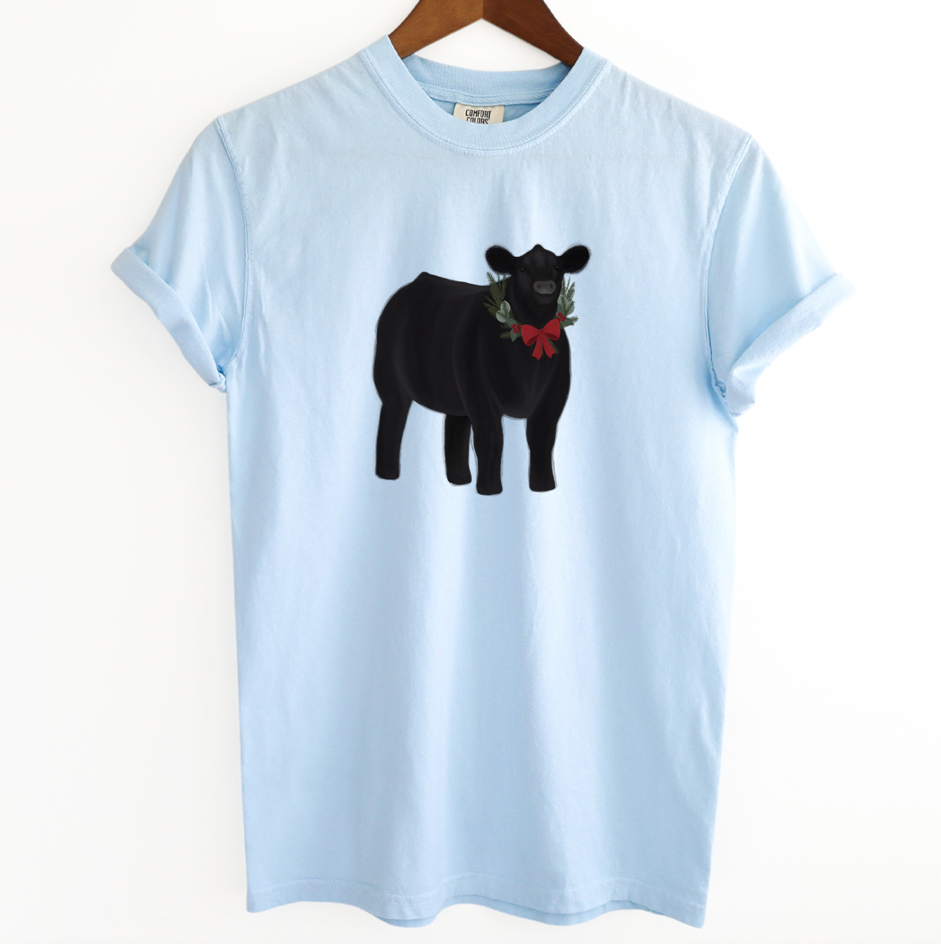 Christmas Steer ComfortWash/ComfortColor T-Shirt (S-4XL) - Multiple Colors!