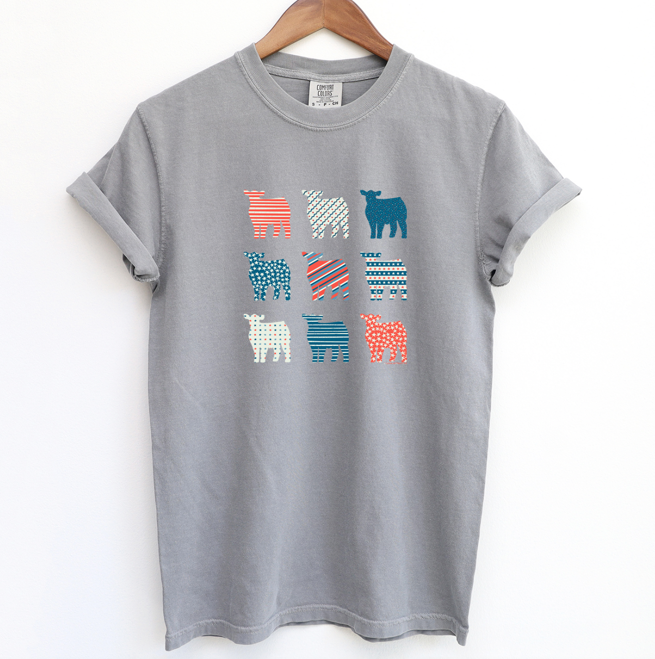 Patriotic Bundle Steers ComfortWash/ComfortColor T-Shirt (S-4XL) - Multiple Colors!