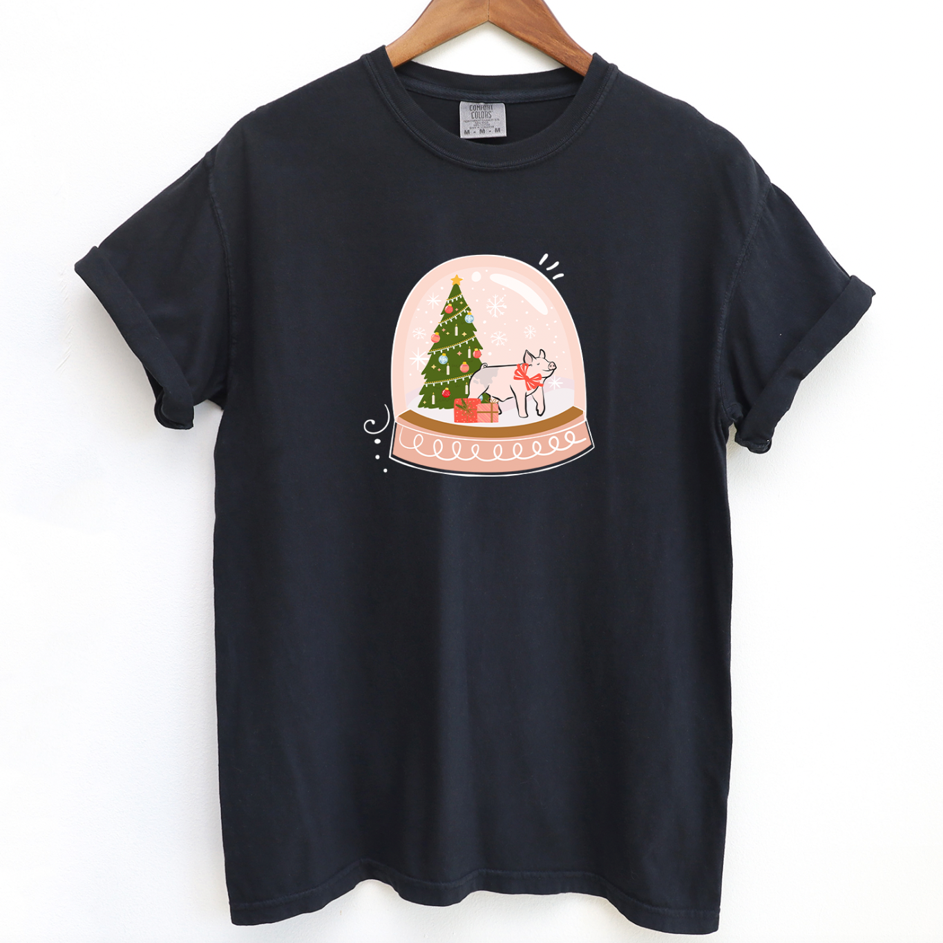 Snow Globe Pig ComfortWash/ComfortColor T-Shirt (S-4XL) - Multiple Colors!