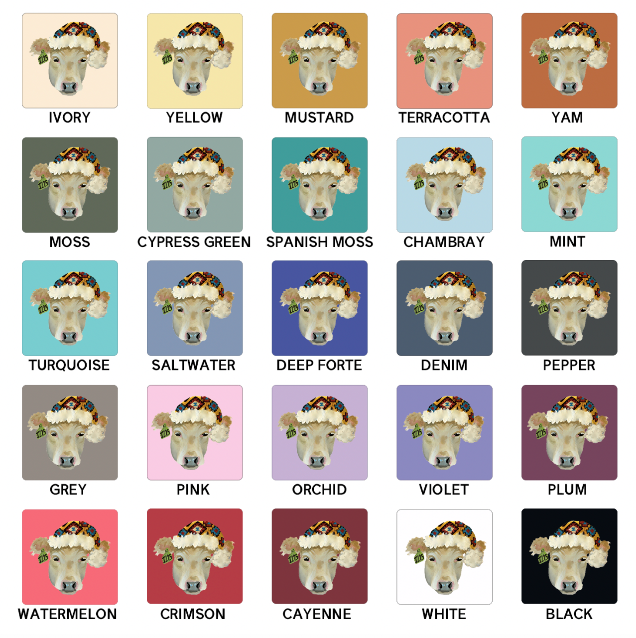 Santa Hat Cow ComfortWash/ComfortColor T-Shirt (S-4XL) - Multiple Colors!