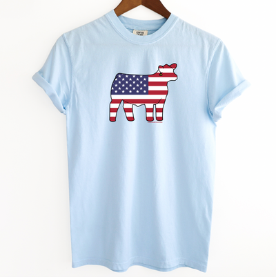 Patriotic Steer ComfortWash/ComfortColor T-Shirt (S-4XL) - Multiple Colors!