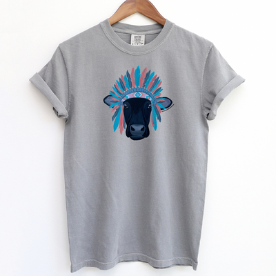 Black Cow Headdress ComfortWash/ComfortColor T-Shirt (S-4XL) - Multiple Colors!