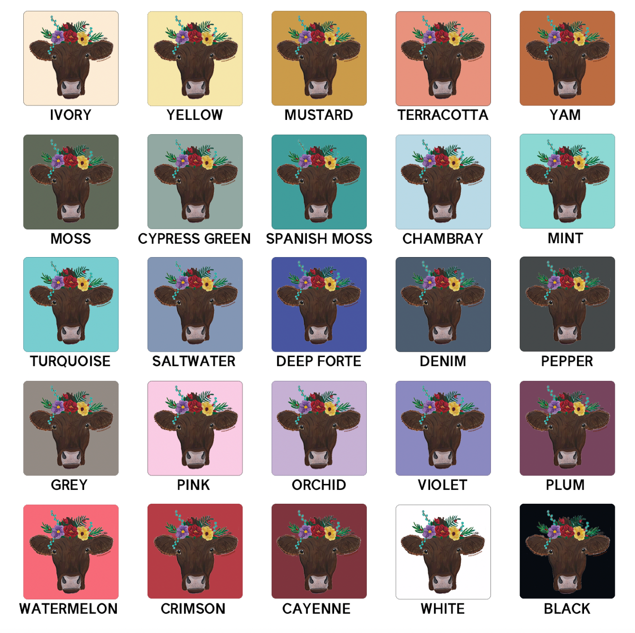 Cow Flower ComfortWash/ComfortColor T-Shirt (S-4XL) - Multiple Colors!