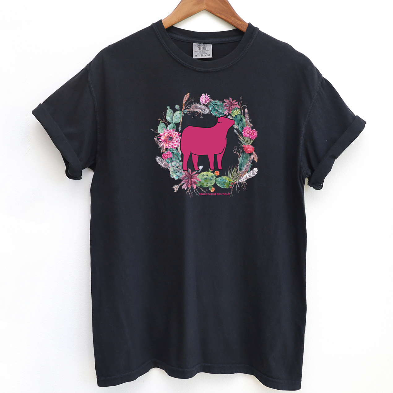 Heifer Cactus Wreath ComfortWash/ComfortColor T-Shirt (S-4XL) - Multiple Colors!