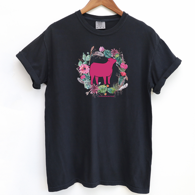 Heifer Cactus Wreath ComfortWash/ComfortColor T-Shirt (S-4XL) - Multiple Colors!