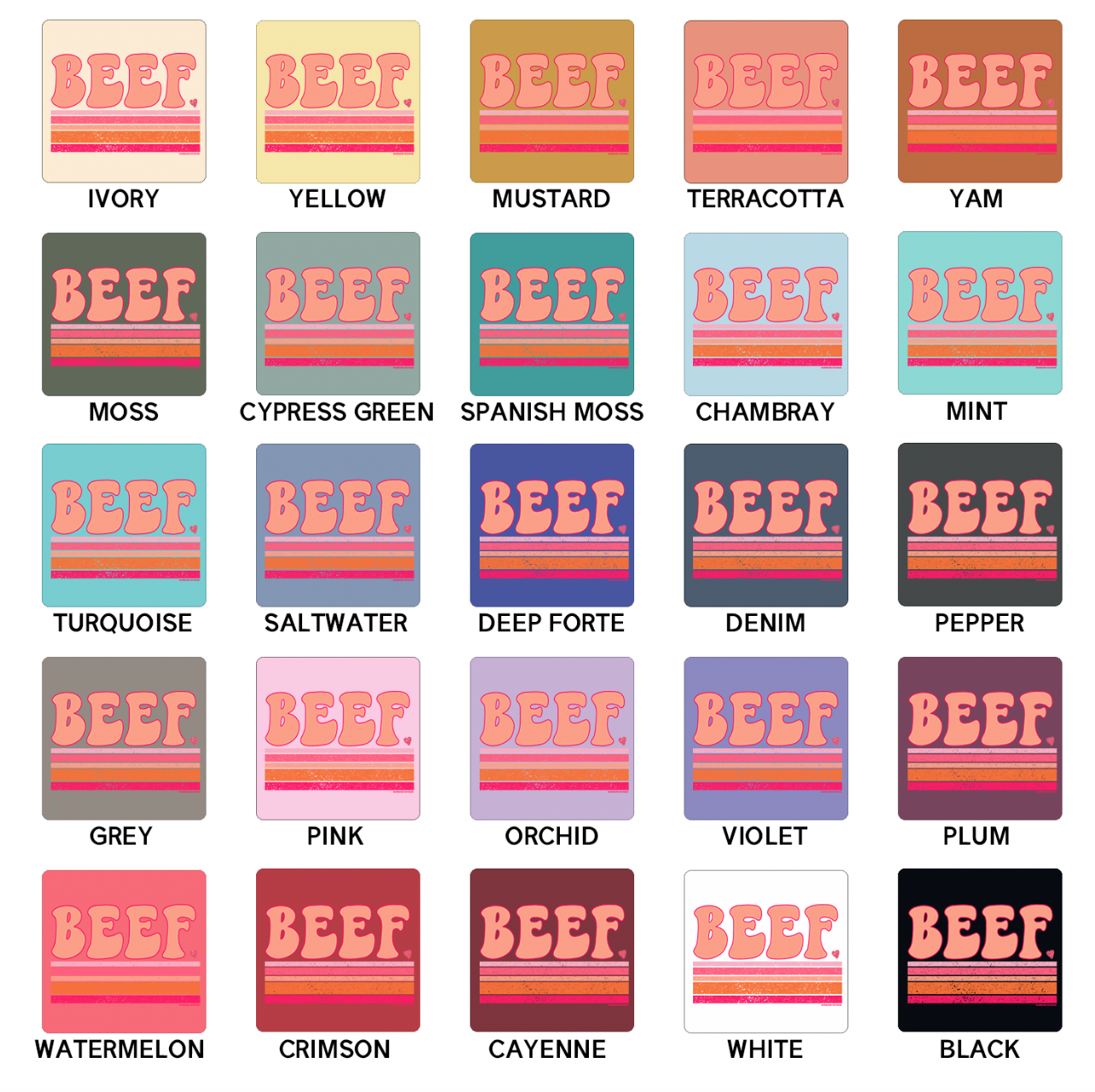 Peachy Beef ComfortWash/ComfortColor T-Shirt (S-4XL) - Multiple Colors!