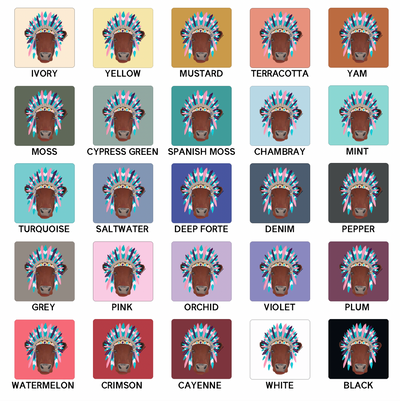 Red Cow Headdress ComfortWash/ComfortColor T-Shirt (S-4XL) - Multiple Colors!
