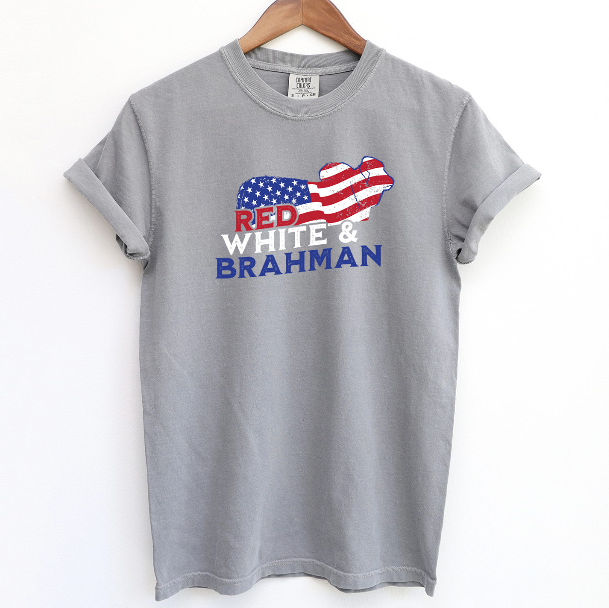 Red White and Brahman ComfortWash/ComfortColor T-Shirt (S-4XL) - Multiple Colors!