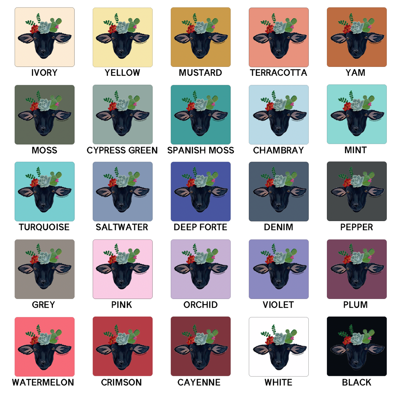 Lamb Flower ComfortWash/ComfortColor T-Shirt (S-4XL) - Multiple Colors!