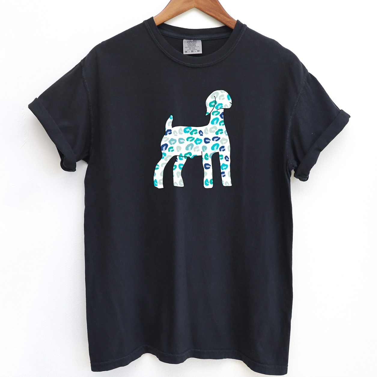 Turquoise Cheetah Goat ComfortWash/ComfortColor T-Shirt (S-4XL) - Multiple Colors!
