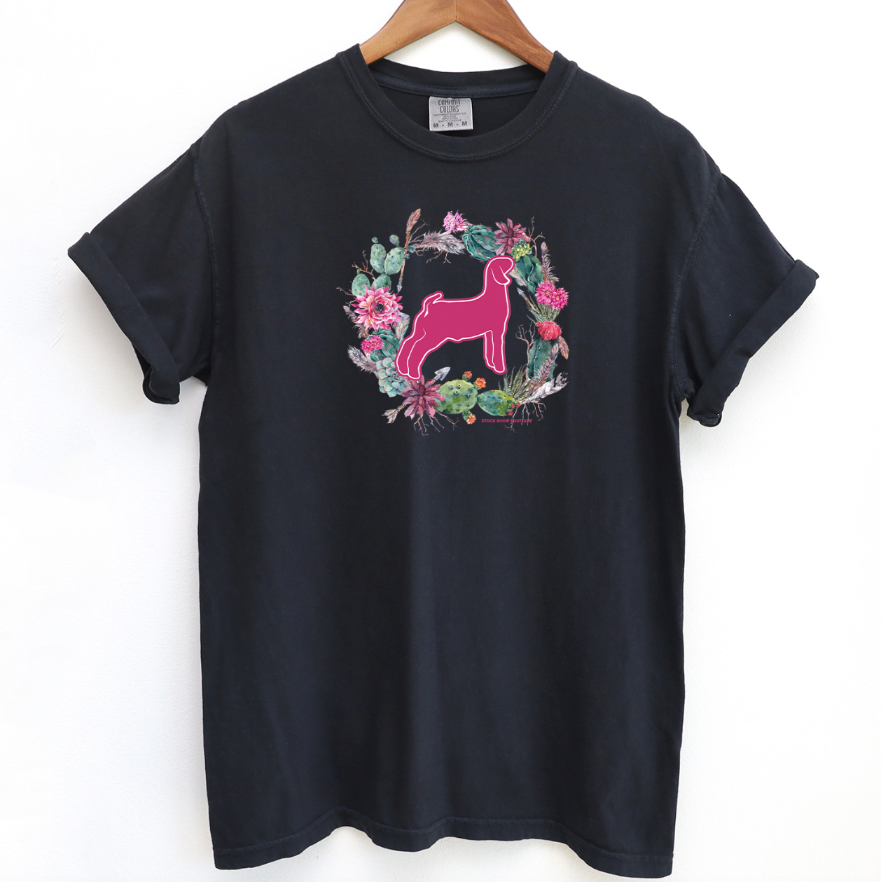 Goat Cactus Wreath ComfortWash/ComfortColor T-Shirt (S-4XL) - Multiple Colors!