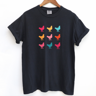Colorful Chickens ComfortWash/ComfortColor T-Shirt (S-4XL) - Multiple Colors!