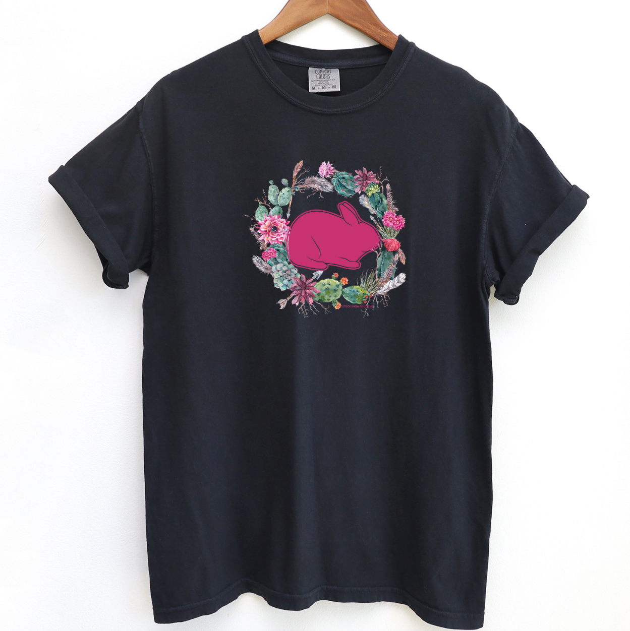 Rabbit Cactus Wreath ComfortWash/ComfortColor T-Shirt (S-4XL) - Multiple Colors!