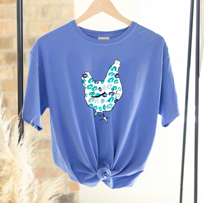 Turquoise Cheetah Chicken ComfortWash/ComfortColor T-Shirt (S-4XL) - Multiple Colors!