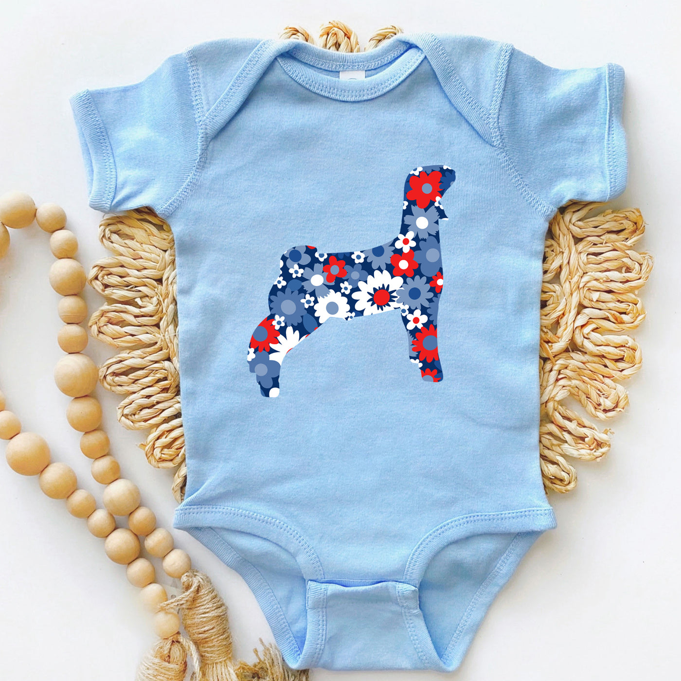 Patriotic Daisy Goat One Piece/T-Shirt (Newborn - Youth XL) - Multiple Colors!