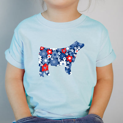 Patriotic Daisy Steer One Piece/T-Shirt (Newborn - Youth XL) - Multiple Colors!