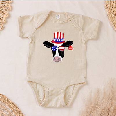 Red, White & Blue Dairy Cow One Piece/T-Shirt (Newborn - Youth XL) - Multiple Colors!