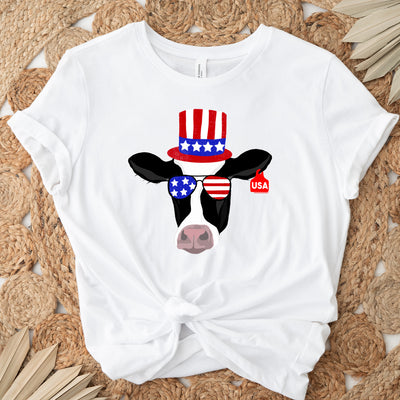 Red, White & Blue Dairy Cow T-Shirt (XS-4XL) - Multiple Colors!