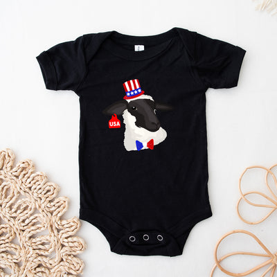 Red, White & Blue Lamb One Piece/T-Shirt (Newborn - Youth XL) - Multiple Colors!