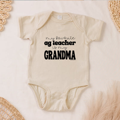 My Favorite Ag Teacher Is My Grandma blackink One Piece/T-Shirt (Newborn - Youth XL) - Multiple Colors!